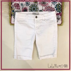 Abercrombie Girl’s White Denim Jeans Bermuda Shorts 14